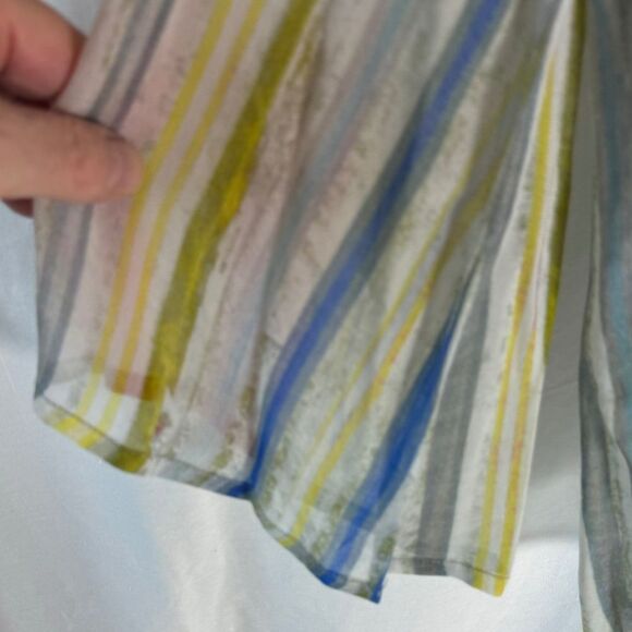 Anthropologie Blank London Pastel Stripe Chiffon Bell Sleeve Wrap Top Sz S - Picture 5 of 7